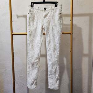 Simply Vera Wang Denim Jeans Size 4 White Textured Jacquard